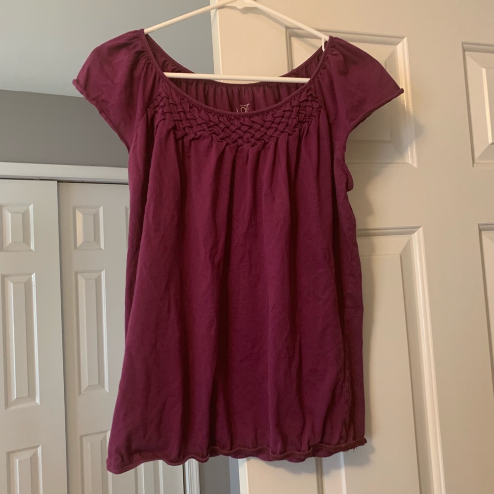 Flutter sleeve elastic bottom top LOFT